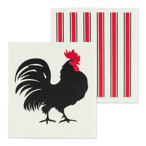 Abbott Rooster & Stripes Swedish Dishcloths