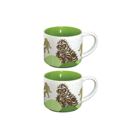 Native Northwest Ceramic Espresso Mugs - Set of 2 Sasquatch