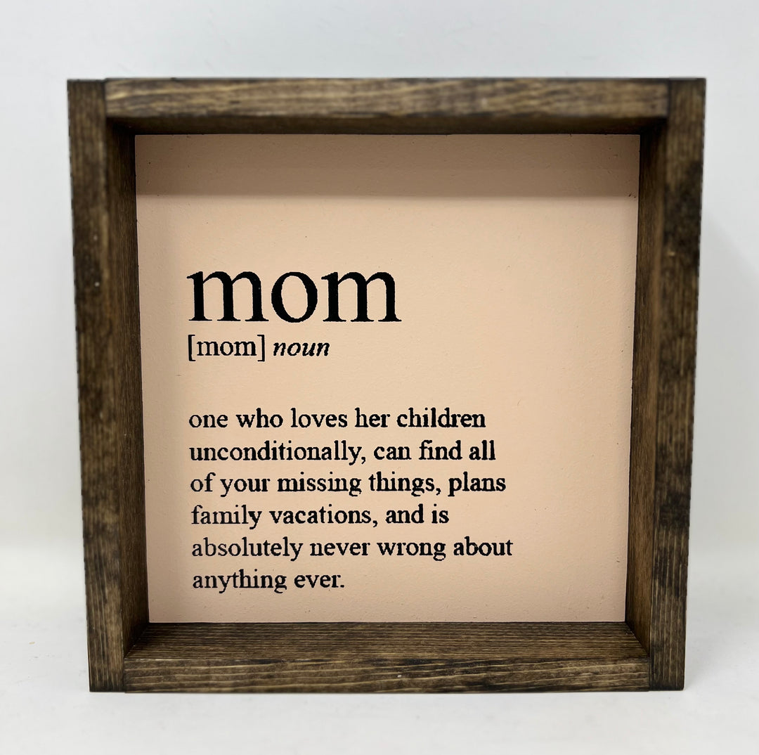 "Mom Definition" Wood Sign by william rae designs