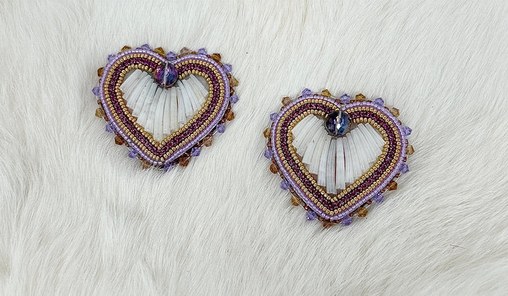 Mercedes G. Heart Medallion & Earrings with Dentalium Shells & 24kt Gold Beads