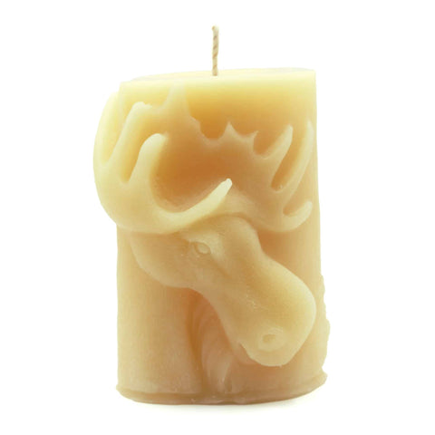 Laughing Lichen Beeswax Moose Pillar Candle