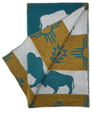 Buffalo Cross Turquoise/Yellow Buffalo Blanket