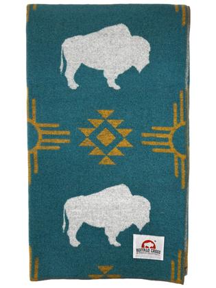 Buffalo Cross Turquoise/Yellow Buffalo Blanket