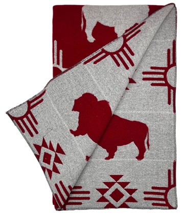 Buffalo Cross Red And White Buffalo Throw