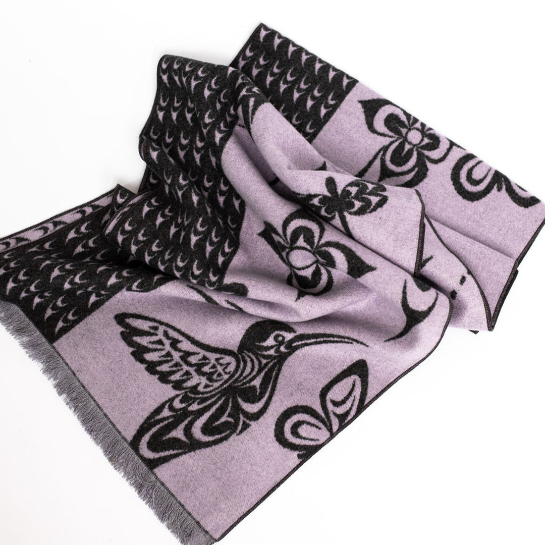 Native Northwest Brushed Silk Scarf - Hummingbird