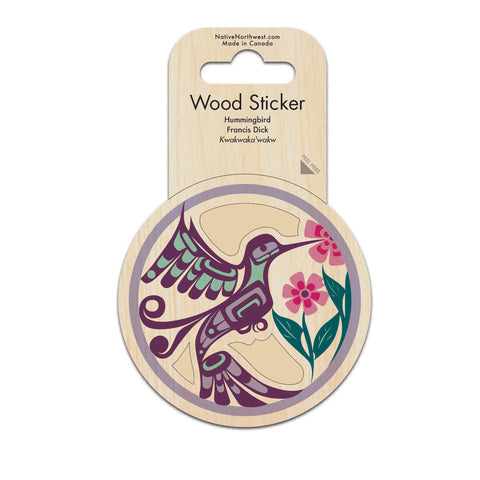 Native Northwest Hummingbird Wood Sticker