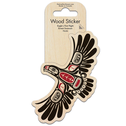 Native Northwest Eagle's First Flight Wood Sticker