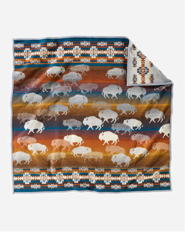 Pendleton Prairie Rush Hour Throw Grey Buffalo