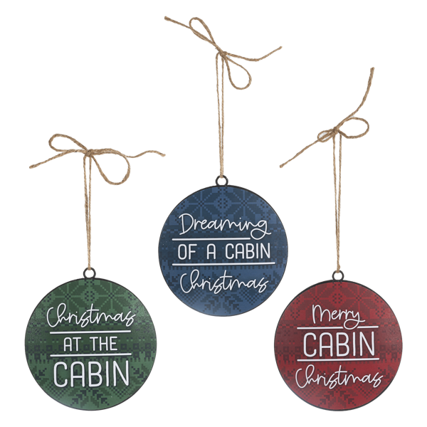 GANZ Cabin Text Disc Ornament