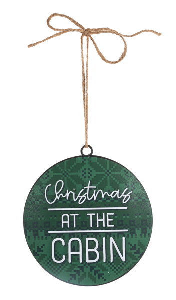 GANZ Cabin Text Disc Ornament