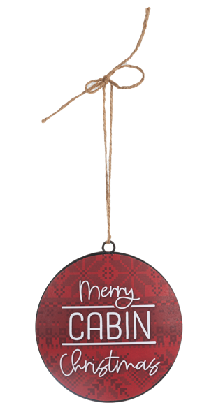 GANZ Cabin Text Disc Ornament