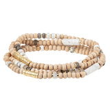 Scout Wood, Stone & Metal Wrap - Howlite/Gold