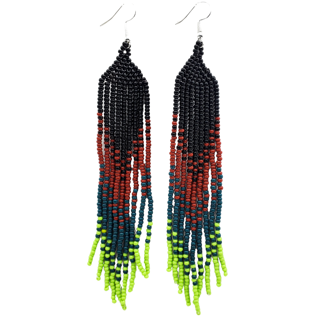 Tribal Roots Ombre Finge Earrings