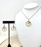 Monague Gold/Turquoise Stone Earrings & Necklace