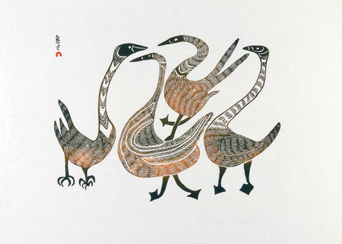 CAP "Dancing Birds" Art Card by Pitseolak Ashoona