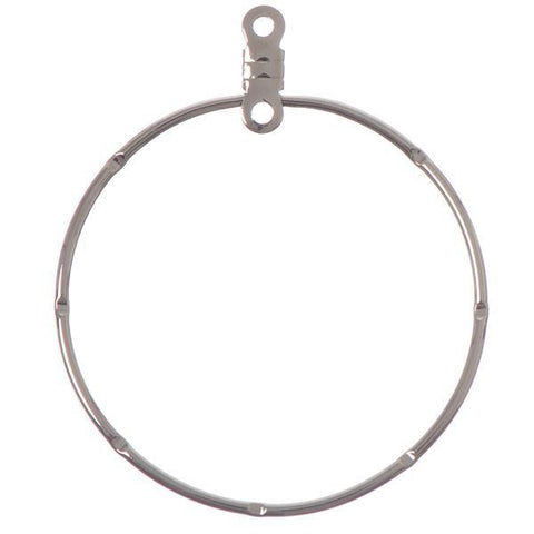 30mm Nickel Knotched Round Hoops